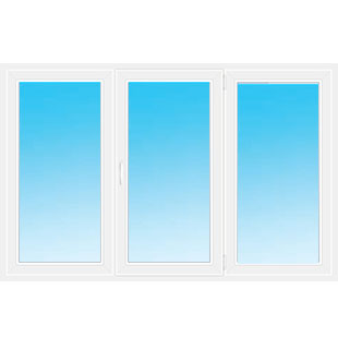 Трехстворчатое окно REHAU SIB-Design 70 мм